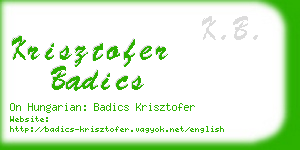krisztofer badics business card